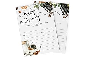 Expressionz Cafe A Baby is Brewing Acrylic Baby Shower Invitations