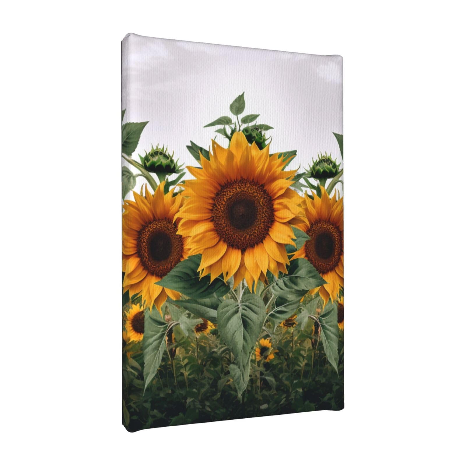 YKLJG Sunflowers Printed Wall Art Canvas Painting 20x30 CM Wooden Framed Picture Painting Artwork Prints for Bedroom Kitchen Home Office Decor