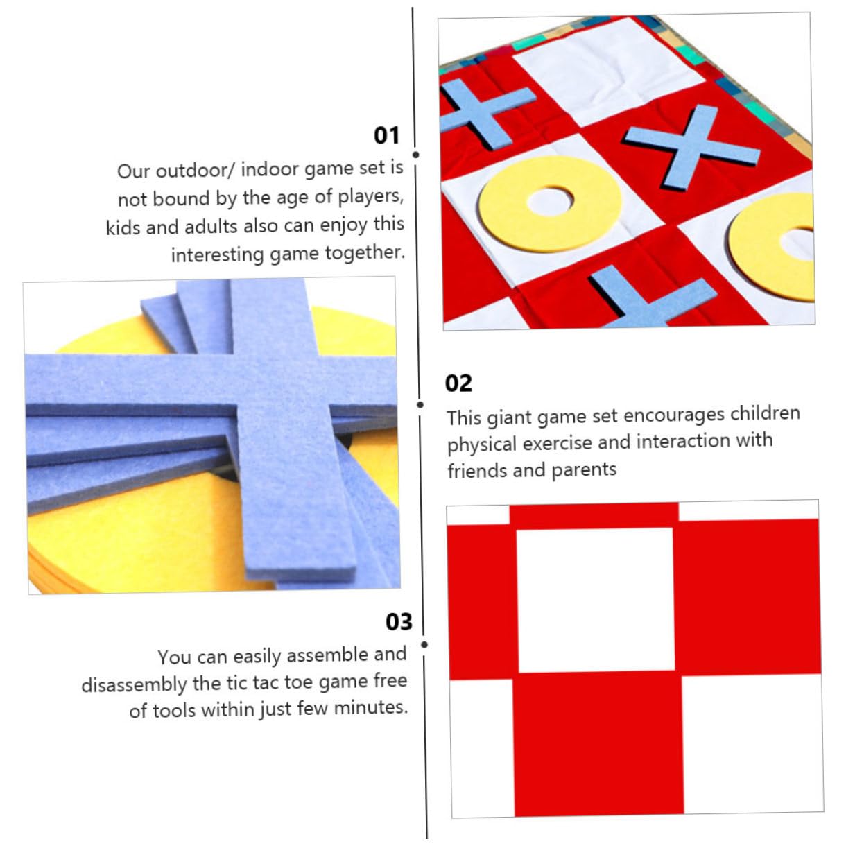 Yardwe Juego de Dedos Gigantes con Tapete de Tela para Exteriores E Interiores, Montaje Estable y Desmontaje Fácil, Adecuado para Juegos Familiares y Actividades al Aire Libre
