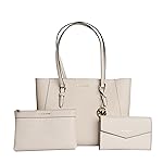 Michael Kors Charlotte Large 3-in-1 Tote Crossbody Handbag Leather (Light Cream)