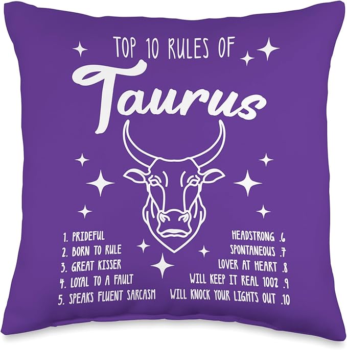 Cute Taurus Zodiac Sign Birthday Month Throw Pillow