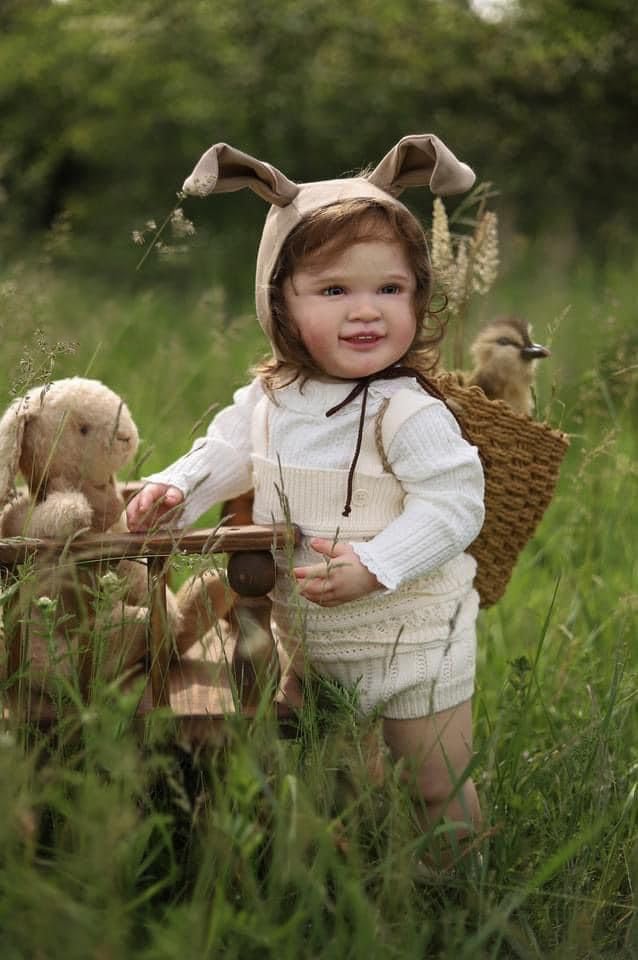 RXDOLL Big Size Reborn Kleinkind Mädchen 28 Zoll Realistische Reborn Baby Puppen Stehendes Mädchen Lebensechte Reborn Kleinkind Puppen Weicher Körper Baby Puppe Lächelndes Spielzeug – Bild 4