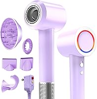 Vista 11 de Secador de pelo, secadora de alta velocidad, secador de pelo de cuidado iónico negativo de 110000 rpm, secador de pelo para secado rápido, bajo Azul