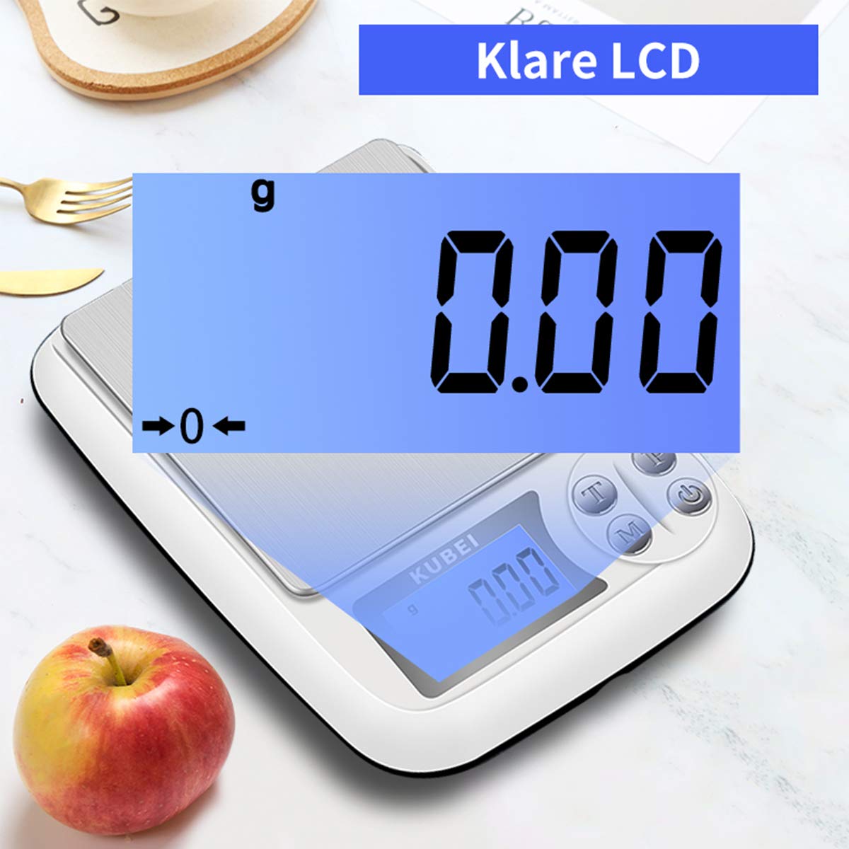 Feinwaage 1kg/0.01g USB Aufladen Digitale Küchenwaage,Hochpräzise Grammwaage Digitalwaage Briefwaage Haushaltswaage Edelstahl Wiegefläche,Perfekt um Schmuck, Münzen, Puder