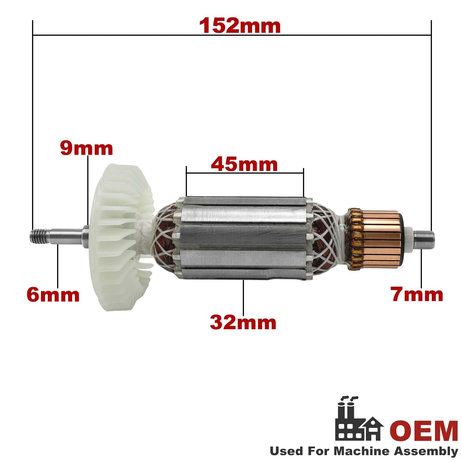 AC 220V 240V 9553NB 9553HB 9553HN 9555HN Rotor de armadura 9553 9555 repuestos for amoladora angular amoladora 510105-3(Armature)