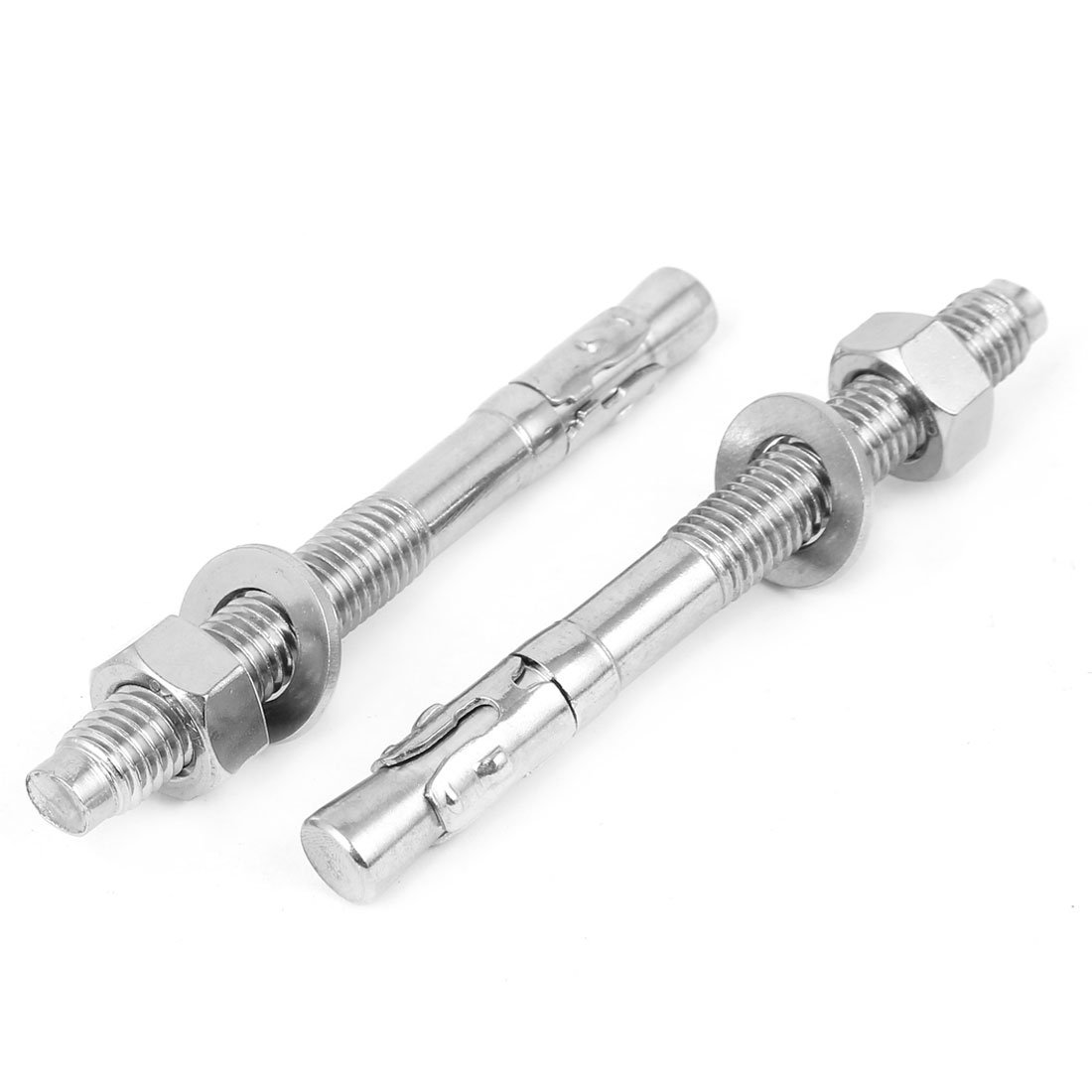 Aexit M12 Thread Anchors 304 Stainless Steel Car Repair Gecko Expansion Bolt Screw 100mm Expansion Anchors Long 2pcs
