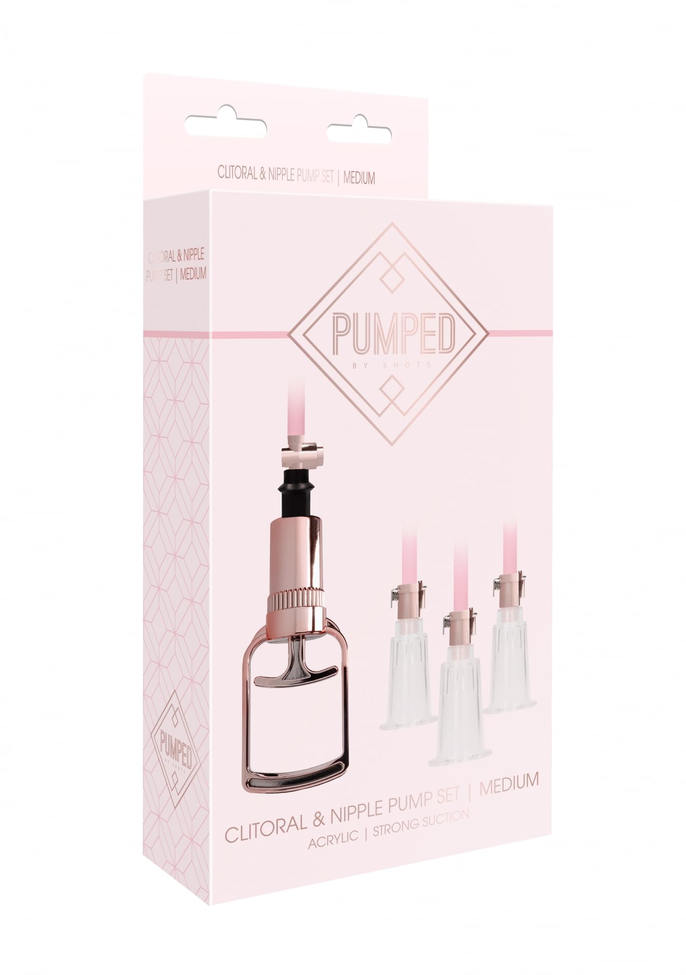 Shots Pumped Clitoral & Nipple Pump Set Medium Rose Gold