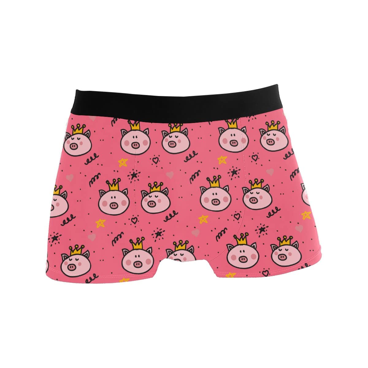 GISPOG Boxer Briefs Underwear Soft Underpants Stretch Breathable Pig Crown Piggy Pet