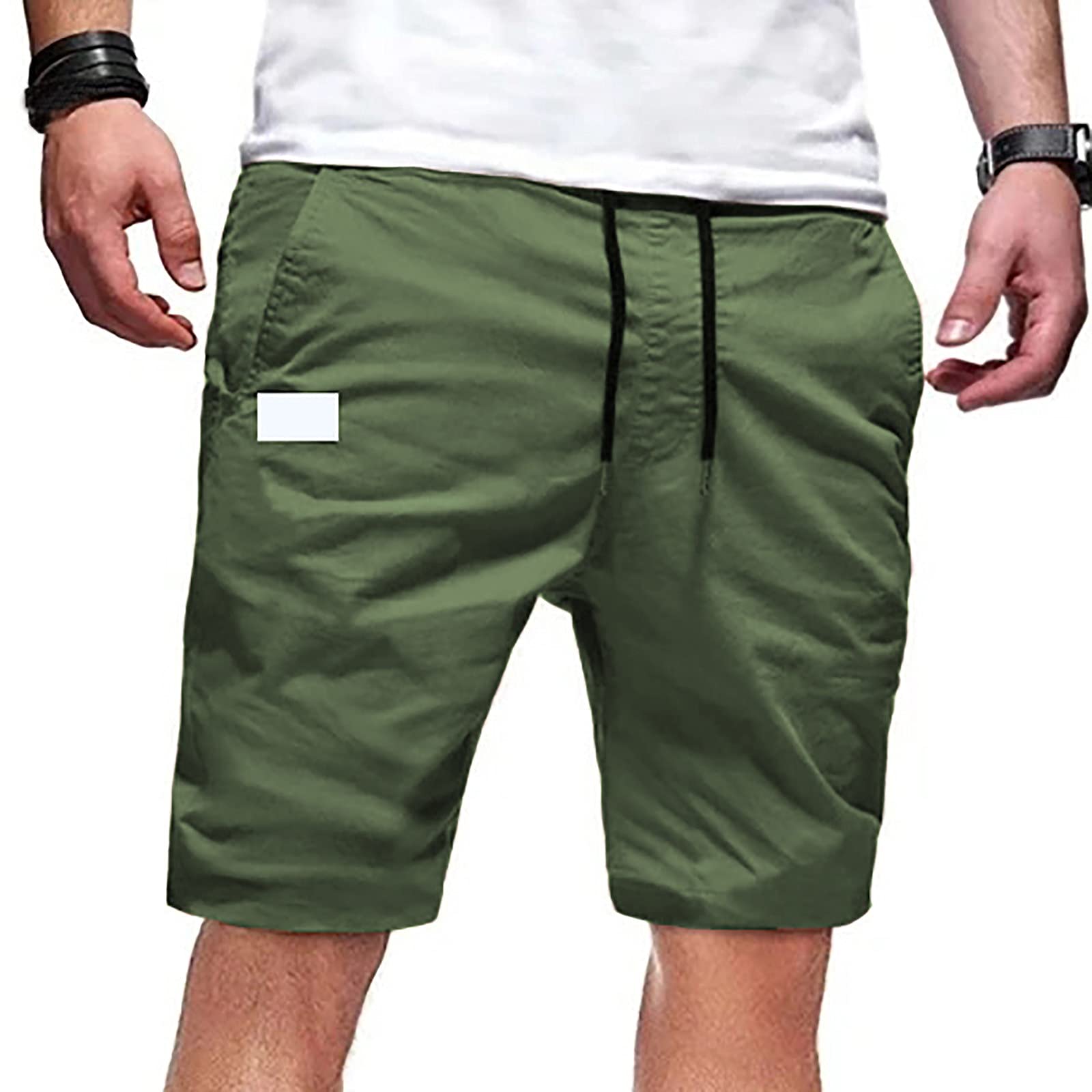 Mens Casual Shorts Drawstring Summer Beach Stretch Twill Chino Golf Shorts Breathable Outdoor Hiking Joggers Short