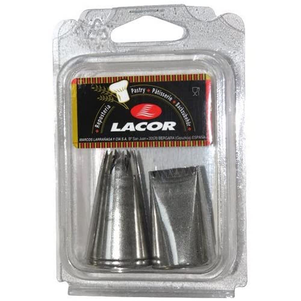 Lacor 6 Pastry Tubes Set Rose/Ribbon/Spiral/St, Stainless Steel, Silver, 30 x 30 x 30 cm