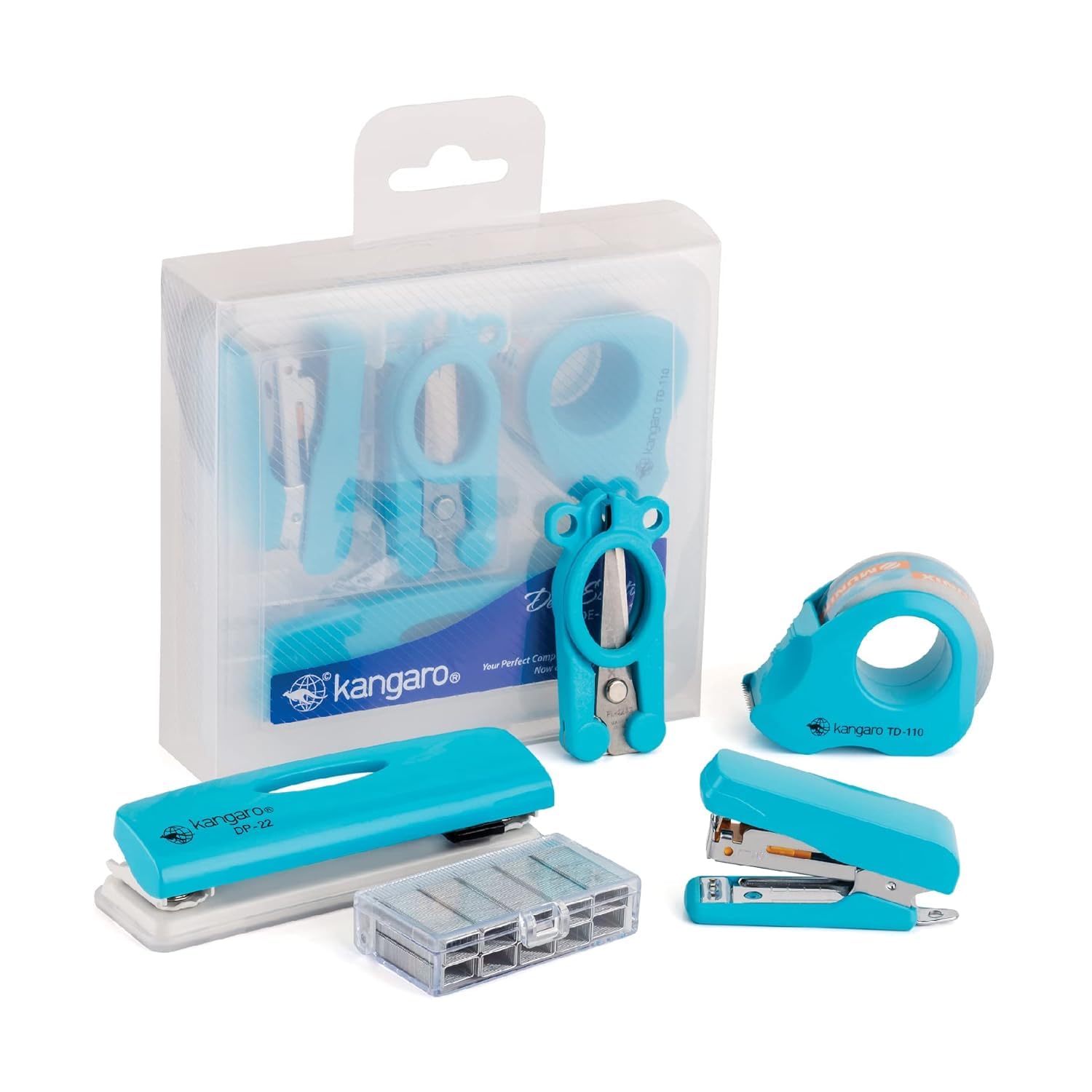 MADHAVI STATIONERSMadhavi Stationers Kangaro Desk Essentials DE-Mini 10 Multipurpose Combo Pack | Stationery Combo Gift Set | Color May Vary, Pack of 1