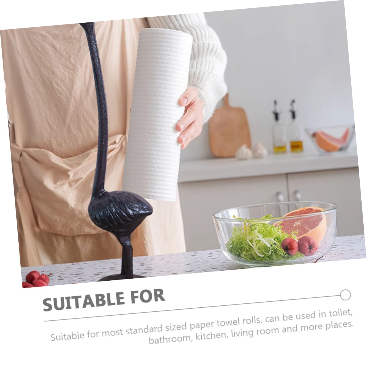 TOPBATHY Portarrollos De Cocina Metal Práctico Cocina Baño Encimera Hierro Robusto