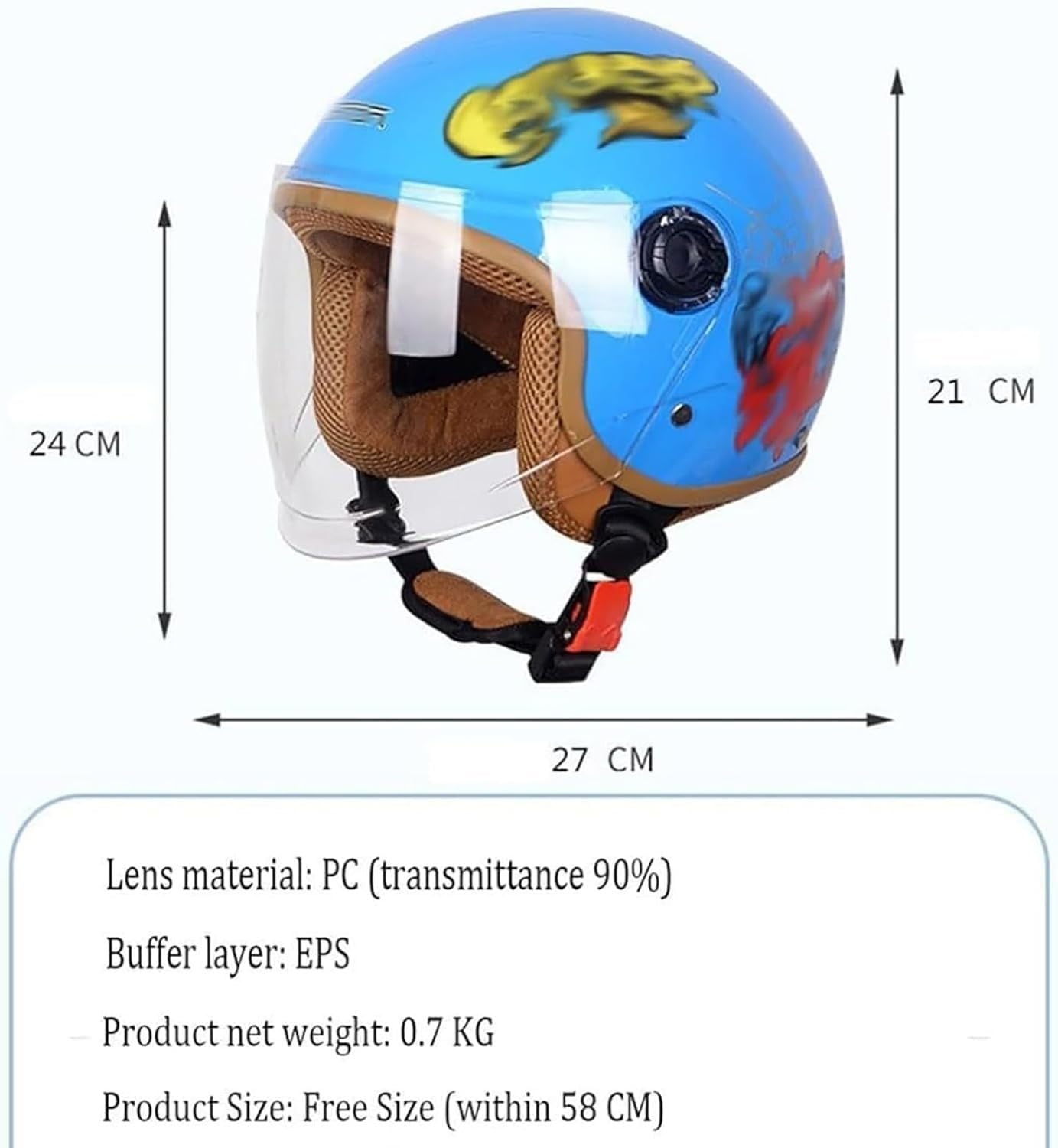 Casco Motocross Bambini Certificato ECE DOT con Visiera Parasole, Casco Moto Unisex per Scooter e Bici, Adatto Bambini 3-10 Anni, Circonferenza Testa 48-56 cm