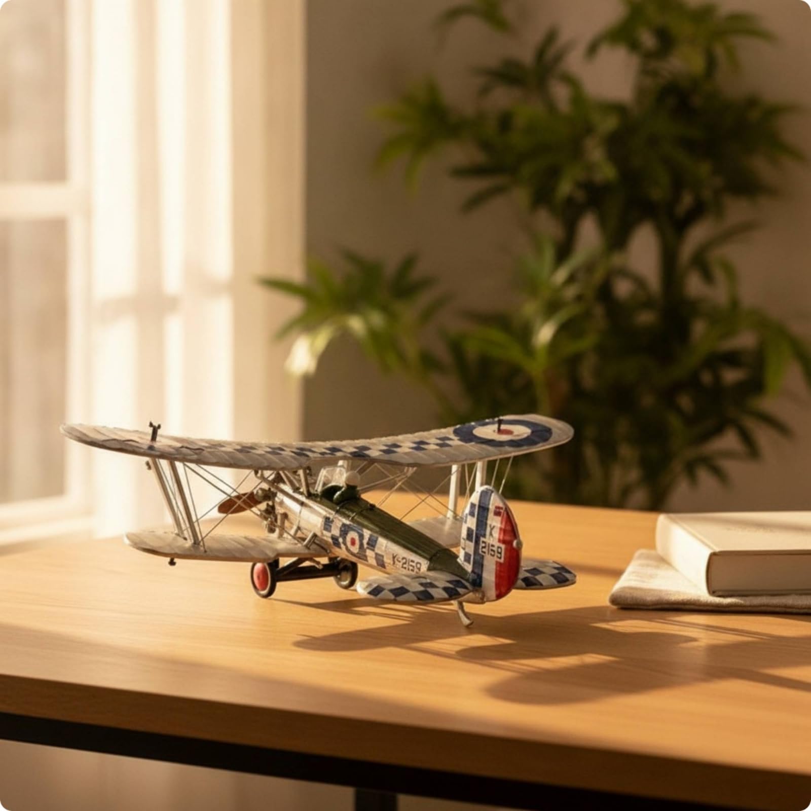 rockible Aereo in Lega Modello Aereo Miniatura Maquette Modellino Collezione in Lega Metallo Verniciatura Accurata Proporzioni Fedeli Dettagli Rifiniti Adatta, 1/72 Bristol Bulldog