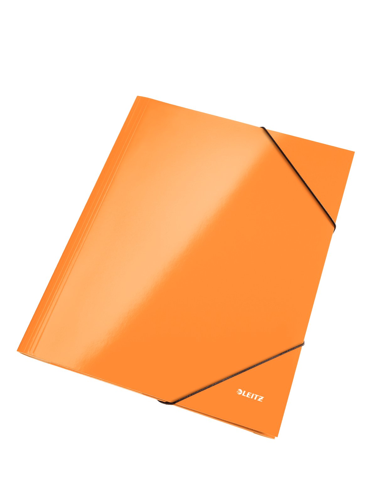 Leitz 3-Flap Folder, Holds up to 250 A4 Sheets, Elastic Closure, Flexible Plastic, Orange, Pack of 10, WOW Range, 39820044