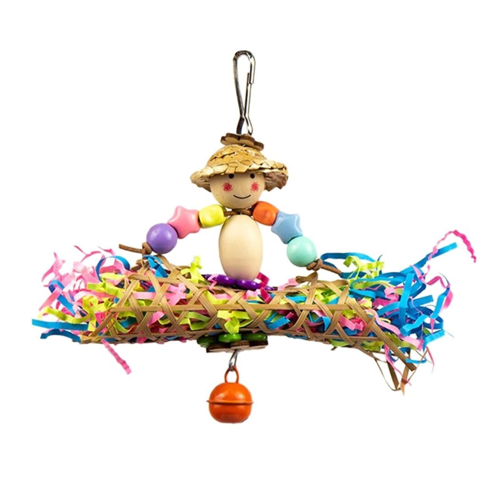 Jouet à mâcher à suspendre pour petits perroquets, cage en papier rotin, fournitures molaires pour perruches, calopsittes et conures (1)