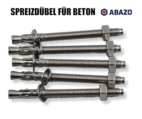 ABAZO M6x40mm 10 Stk. Schwerlastanker Schwerlastdübel Keilanker Bolzenanker verzinkt Zulassung in Industriequalität Ankerbolzen Keilanker Schwerlastdübel (M6x65mm -10Stück)