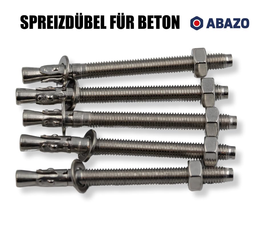 Kotwa śrubowa o dużej wytrzymałości M6 x 40 mm, ocynkowana, dopuszczenie do jakości przemysłowej, kotwa klinowa o dużej wytrzymałości, 10 szt. (M6 x 55 mm - 10 sztuk)