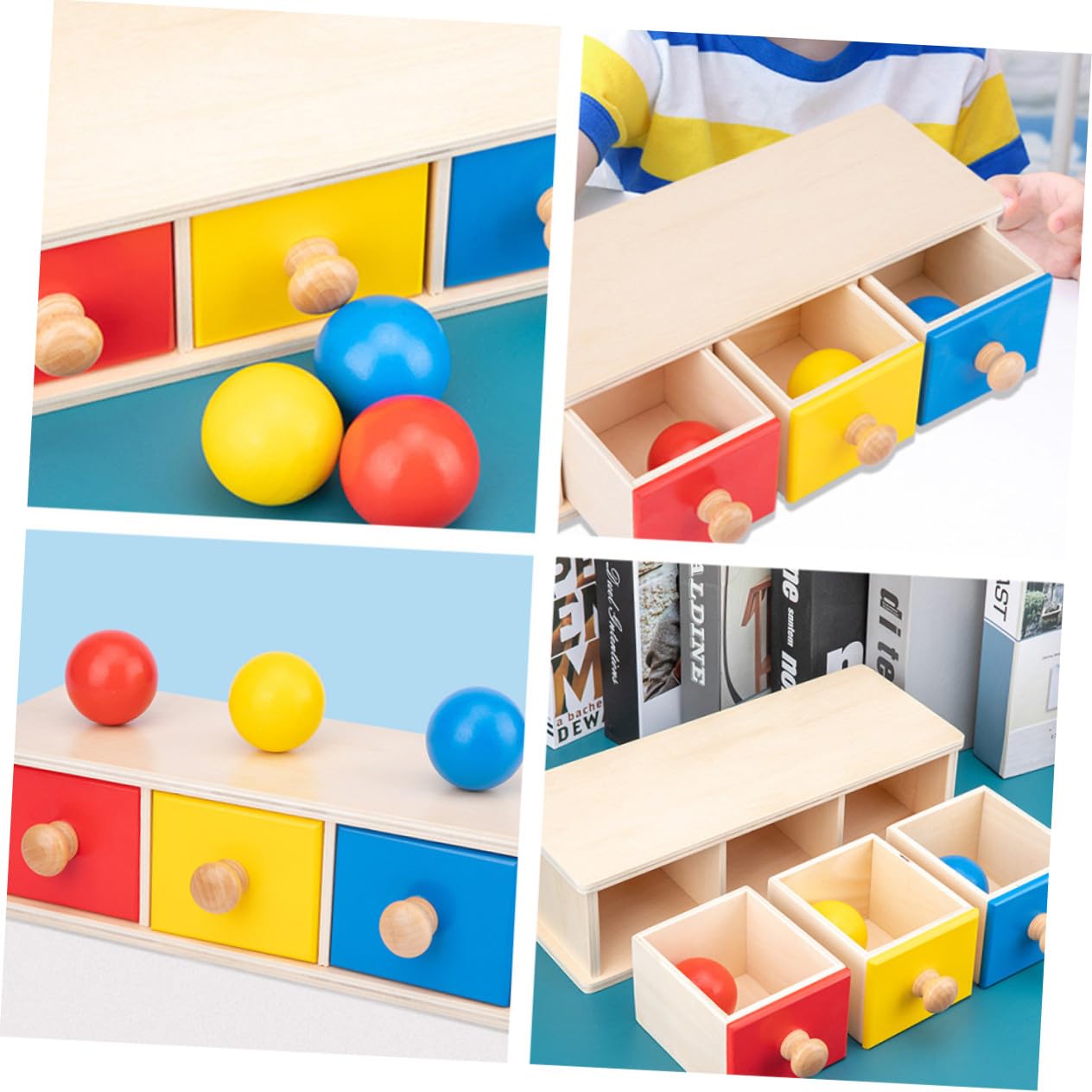 GALPADA Round-Ball Drawer 1 Pz per Ragazzo Ragazza per Didattica Precoce | Gioco Educativo 0-3 Anni, Tre Colori, Attività Genitore-figlio, Giocattolo per Bambin