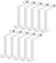 virea 10 x Türhaken Weiß - - Kleiderhaken zum einhängen - Türkleiderhaken aus Edelstahl - Haken für Türinnenseite - Garderobenhaken für Jacken, Taschen, Bademantel etc.