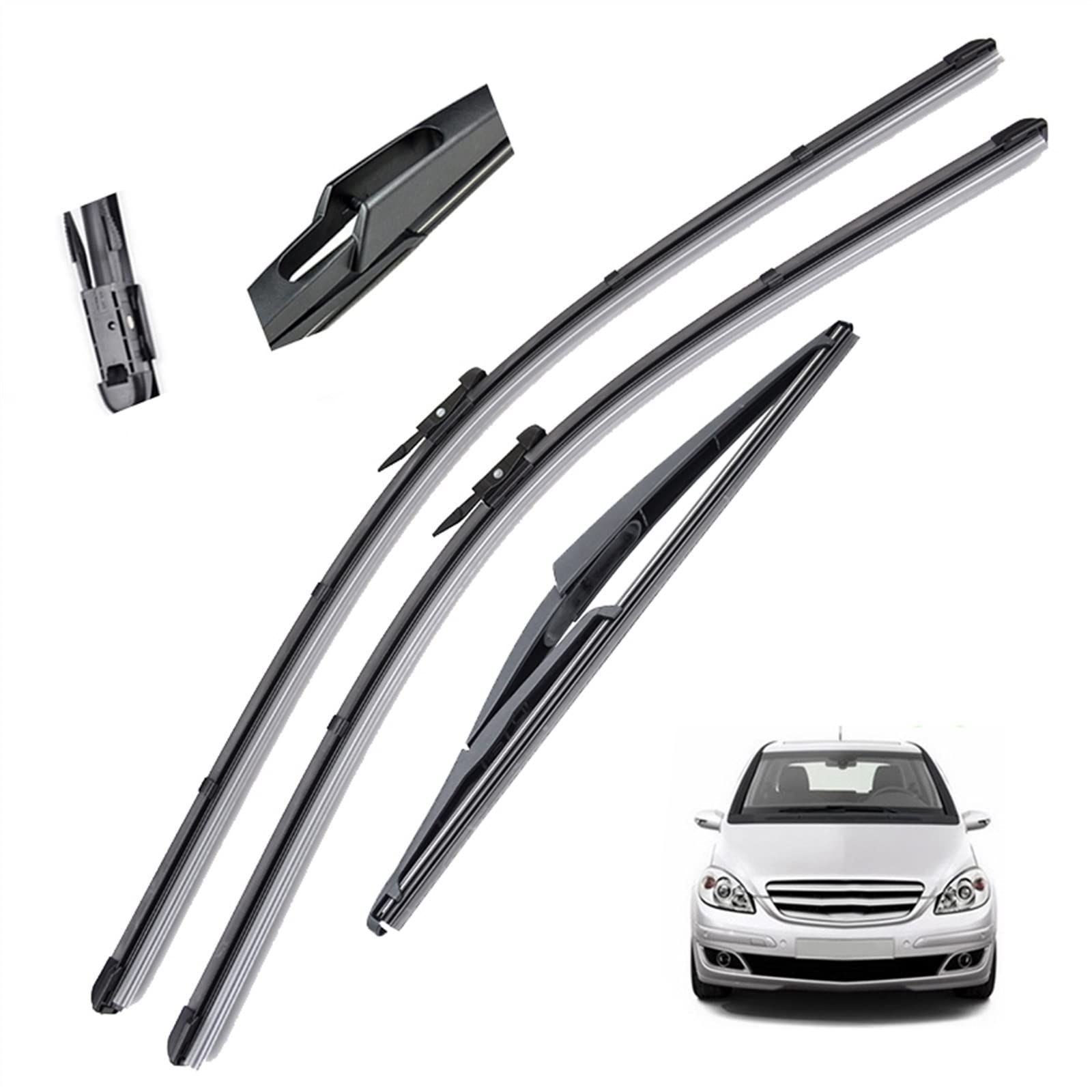 Juego De Limpiaparabrisas Delantero Y Trasero De 26 "23" 12 "para Benz Clase B W245, Escobillas Limpiaparabrisas De Coche 2005 2006 2007 2008 2009 2010 2011