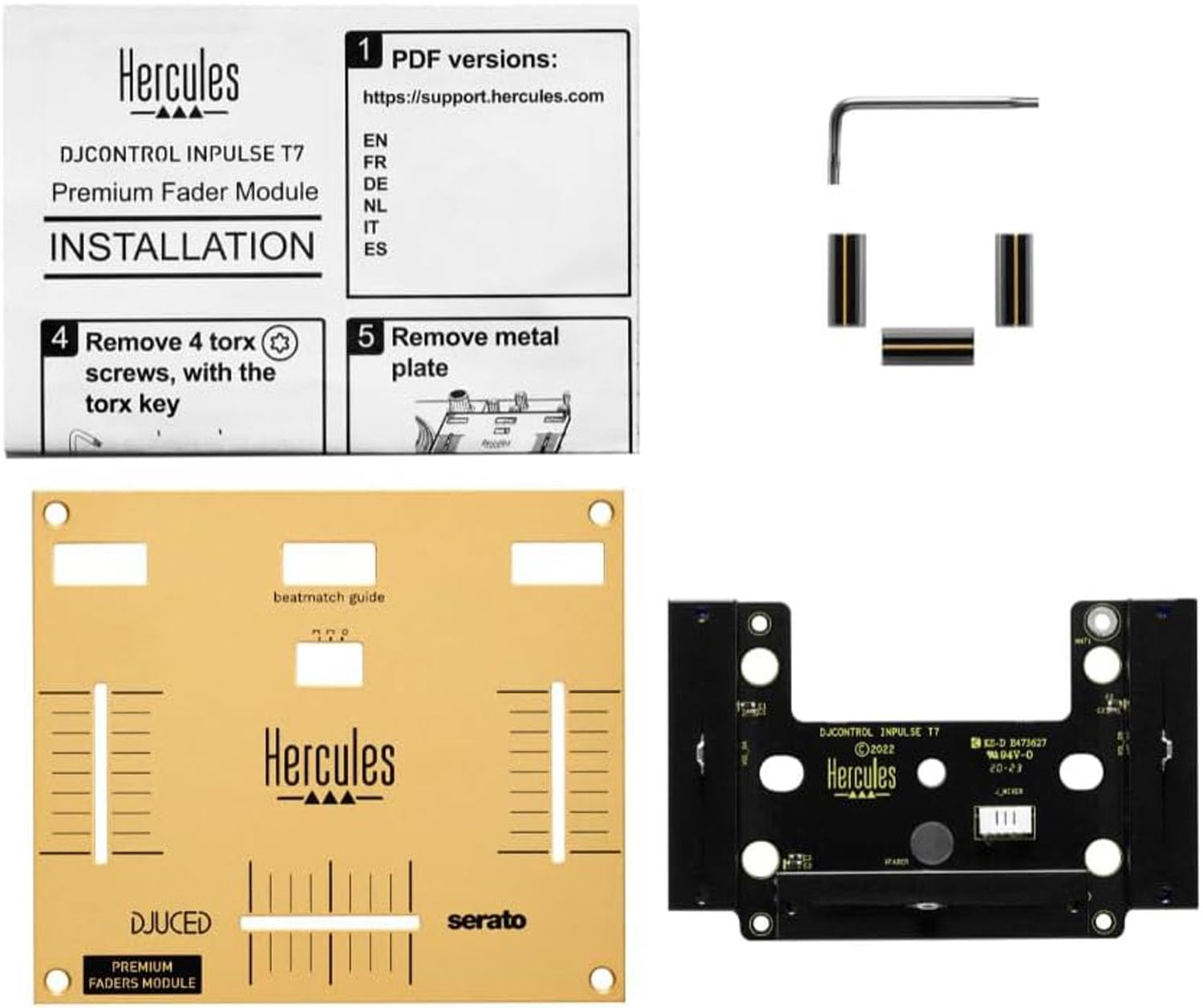 Hercules DJ Control Inpulse T7 Premium Fader Module + Gamuza de microfibra Keepdrum
