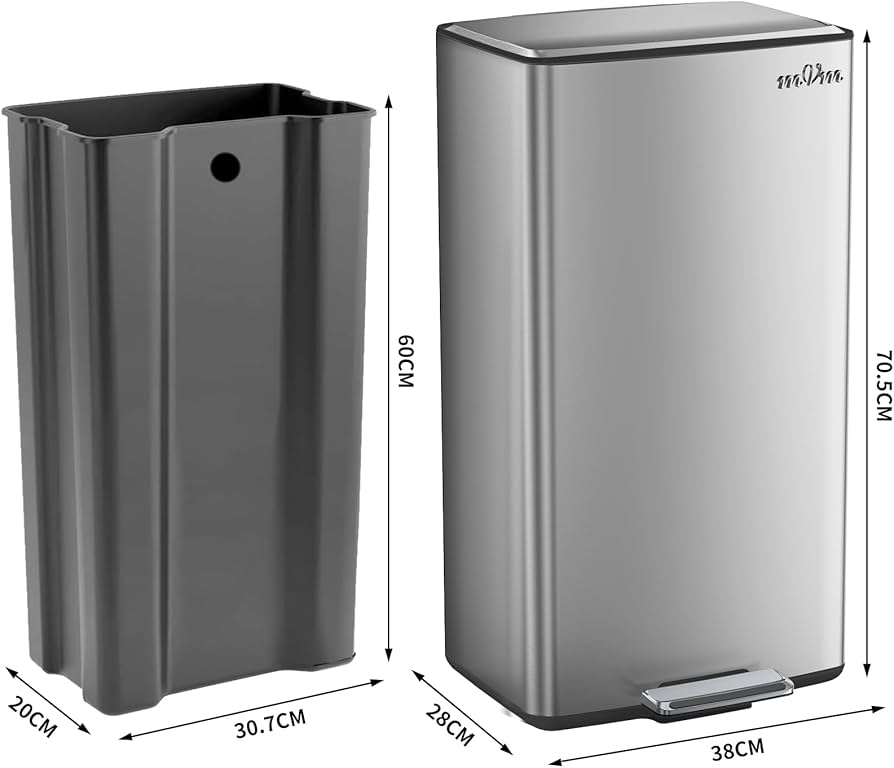 Amazon｜mVm ゴミ箱 40L ダストボックス ステンレス ペダル式