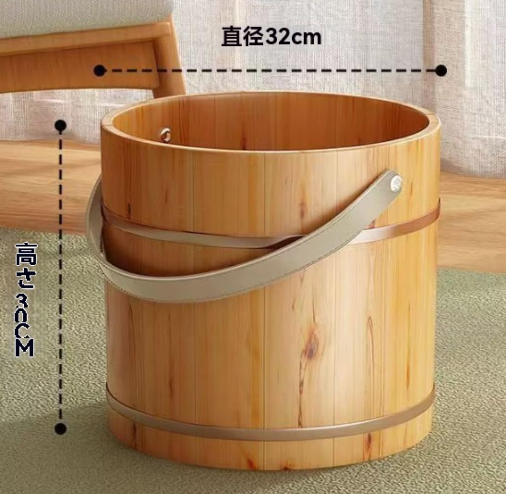 Amazon.co.jp: HeartTrend 家庭用ヒノキ足湯鉢 实木手提げフットバス桶