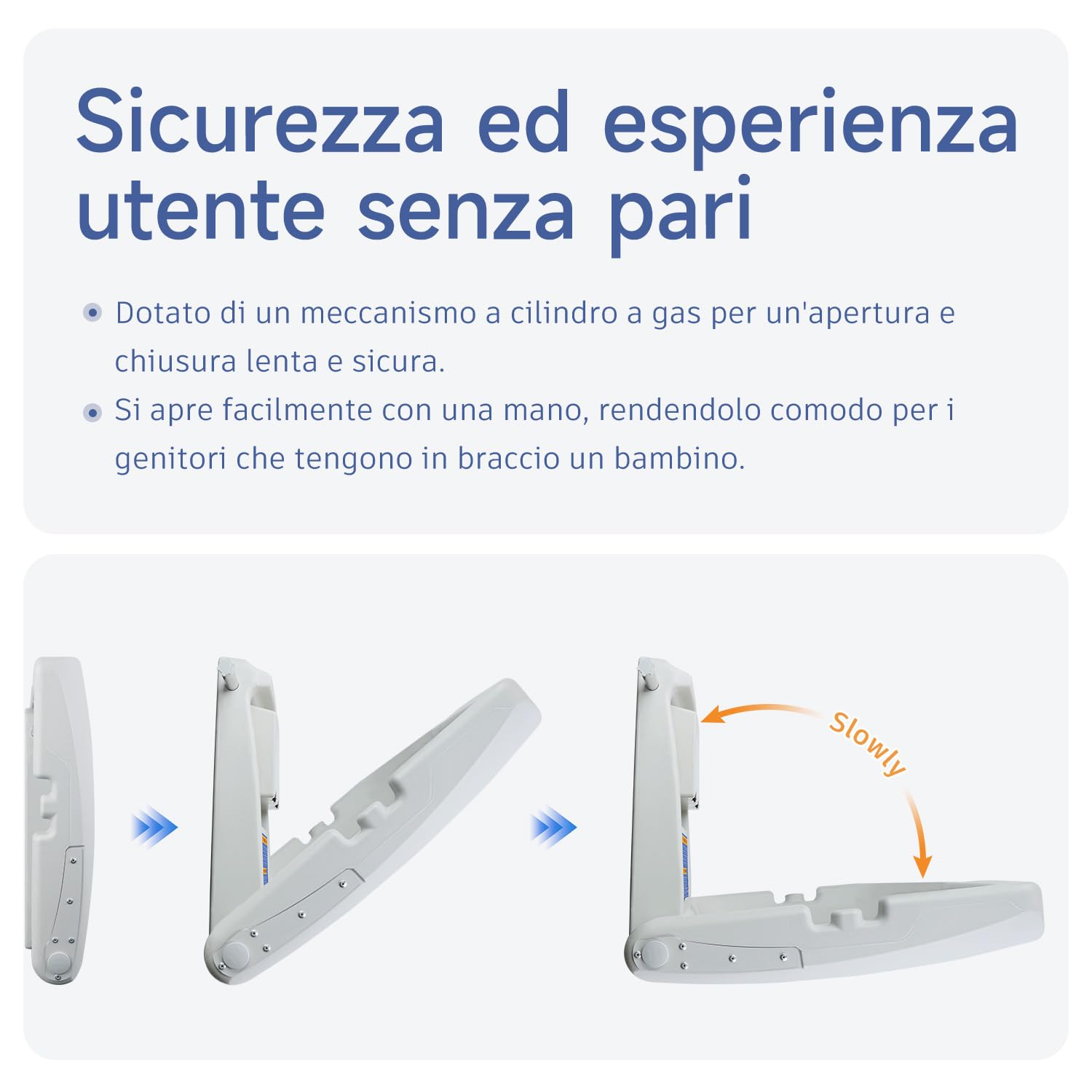 AIKE Unità Cambio Bebè Commerciale, orizzontale a parete pieghevole, Conforme CPC, (Bianco Grigiastro)