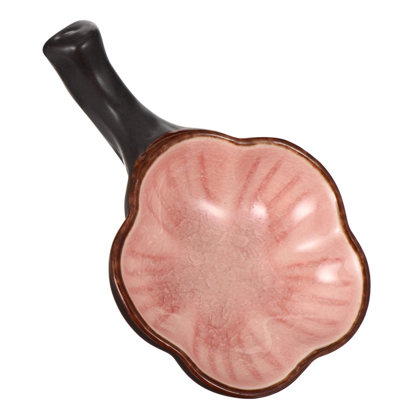 LALAFINA 1pc Ceramic Calligraphy Ink Dish and Brush Holder Retro Ice Crackle Design for Calligraphy Painting and Writing Portable Lightweight and Polished Ink Plate