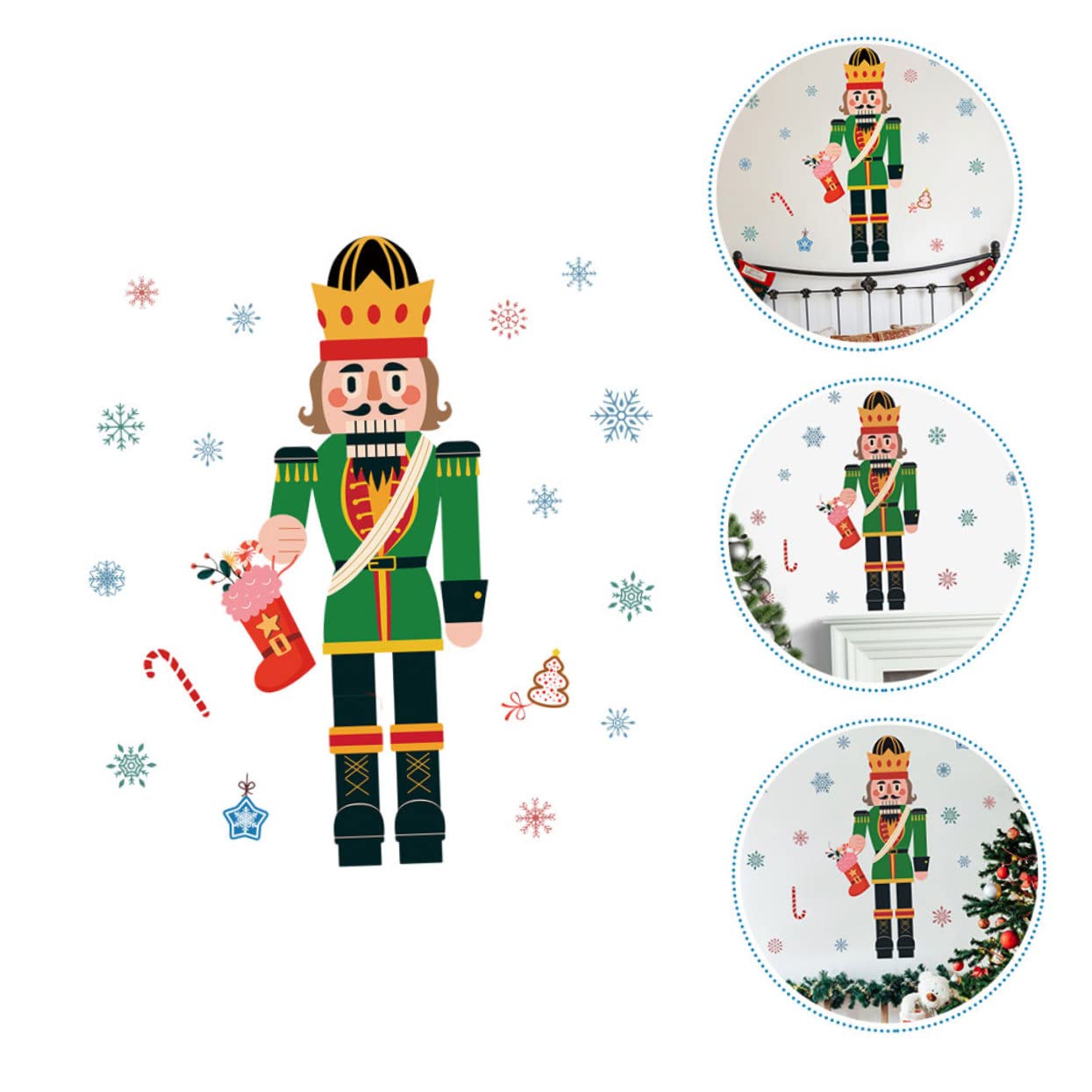 TOPBATHY 4 Hojas Pegatinas navideñas para Ventanas Feliz Navidad calcomanías de Pared Decoraciones de Ventana de Copos de Nieve Christmas Decorations Adornos navideños Decoración navideña