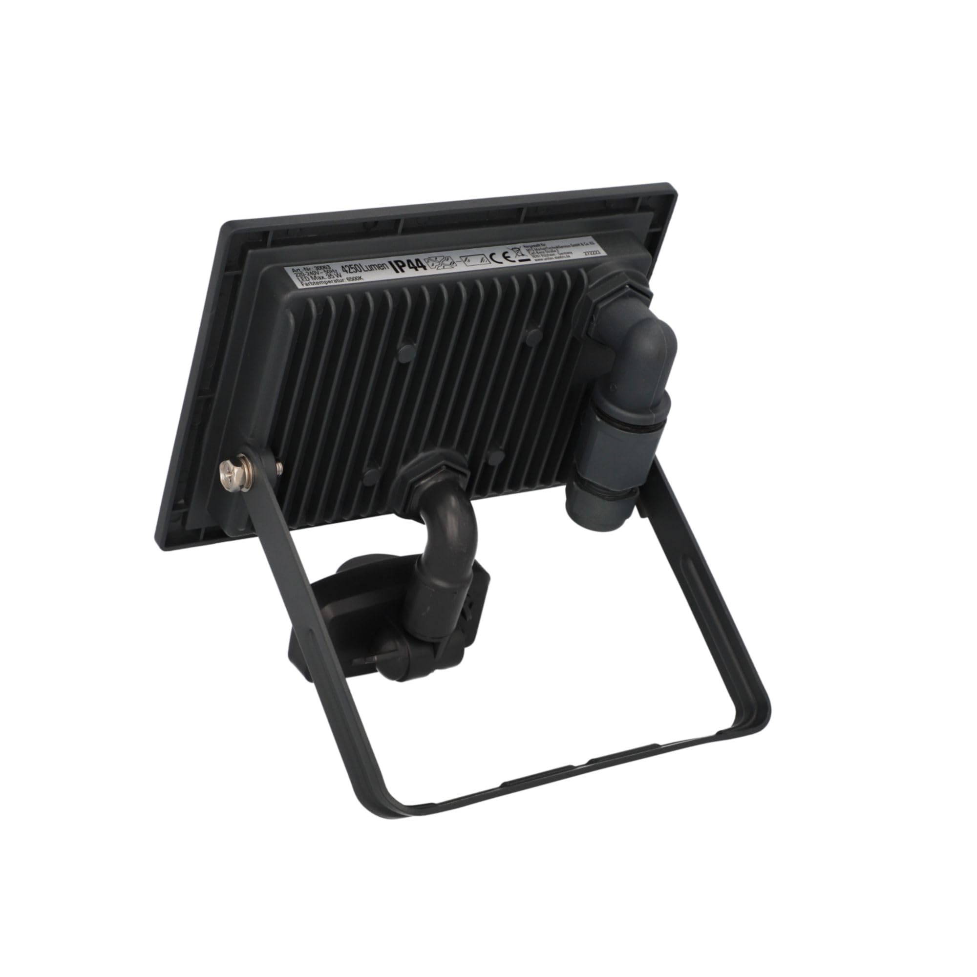UNITEC Reflektor LED z czujnikiem ruchu na podczerwień 180° 50 W, 4000 lumenów, w zestawie przyłącze kablowe, 6500 K, antracyt, IP44, odlew ciśnieniowy aluminium, bezpieczne szkło, klasa efektywności energetycznej A+