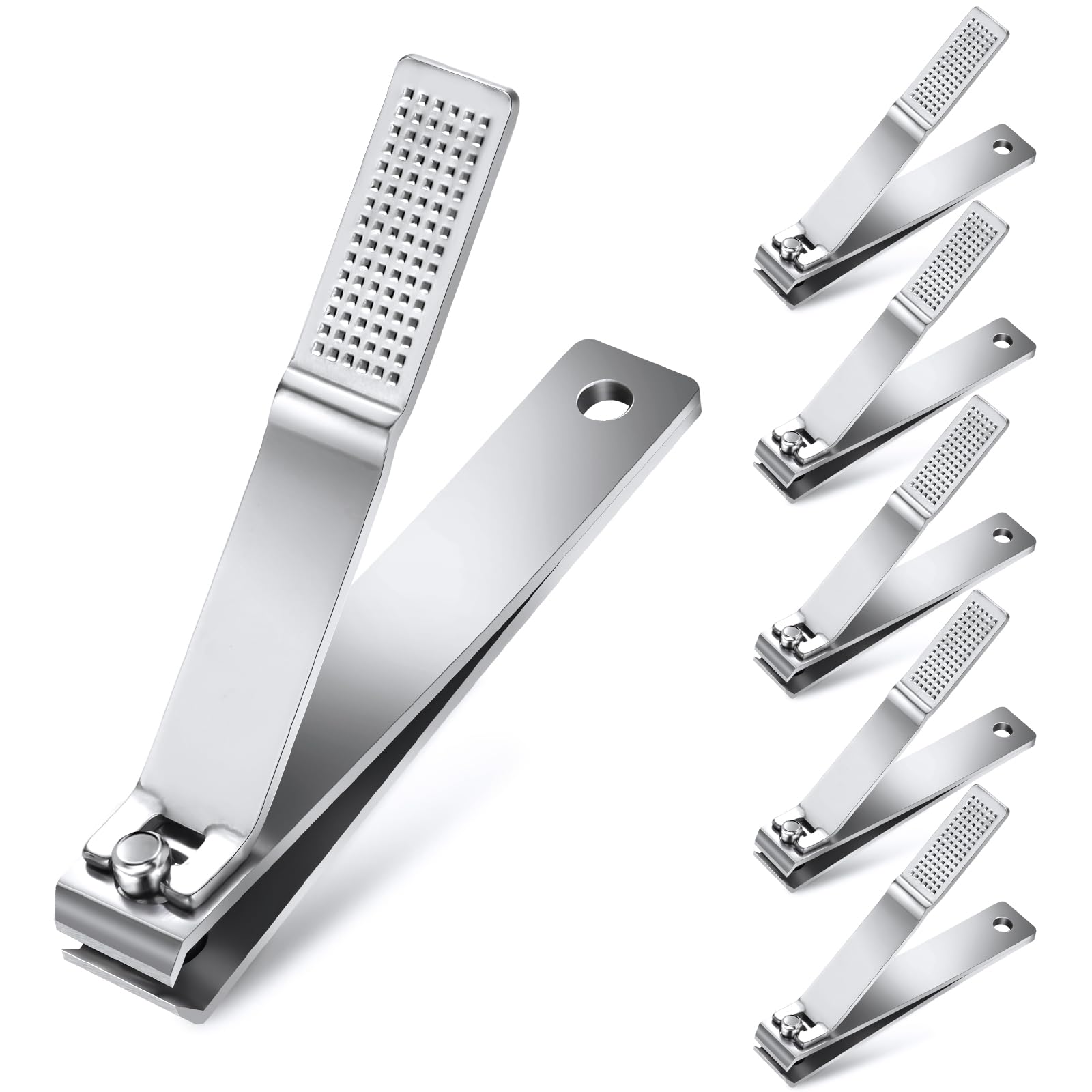 6Pcs Straight Nail Clippers for Thick Nail, Toenail Stainless Steel