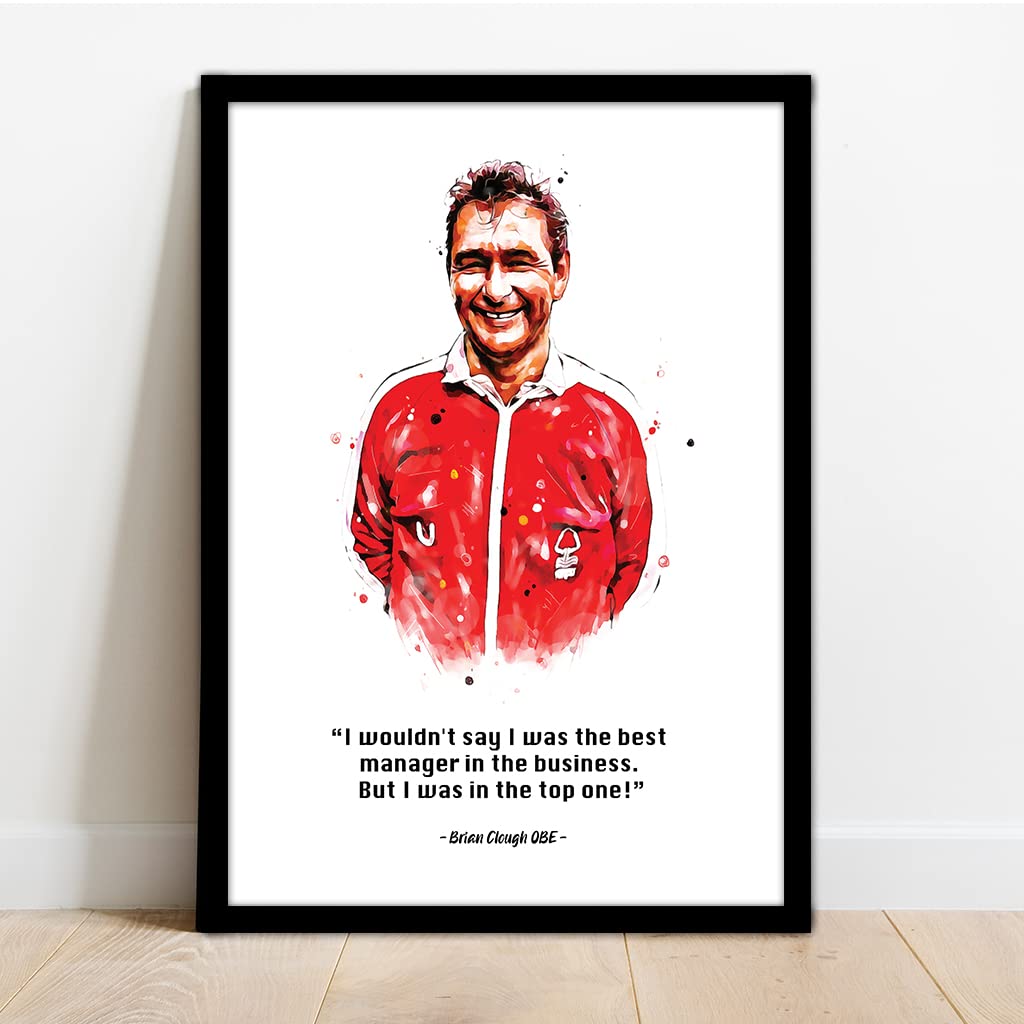 Nottingham Forest - Brian Clough Quote Framed Illustration Print Poster