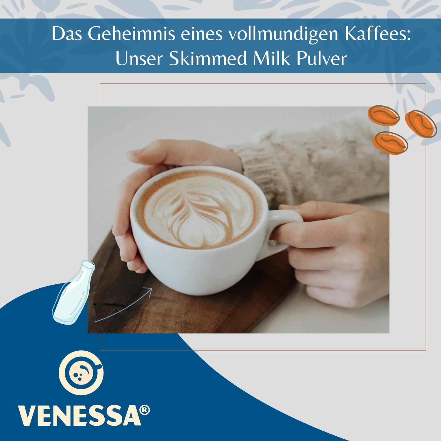 Venessa VSM 100 Lorimee 20 x 500g Magermilchpulver Granulat Hochwertiges Skimmed Milchpulver, Vorratspackung, Geeignet für alle Kaffeeautomaten und Heißgetränkeautomaten