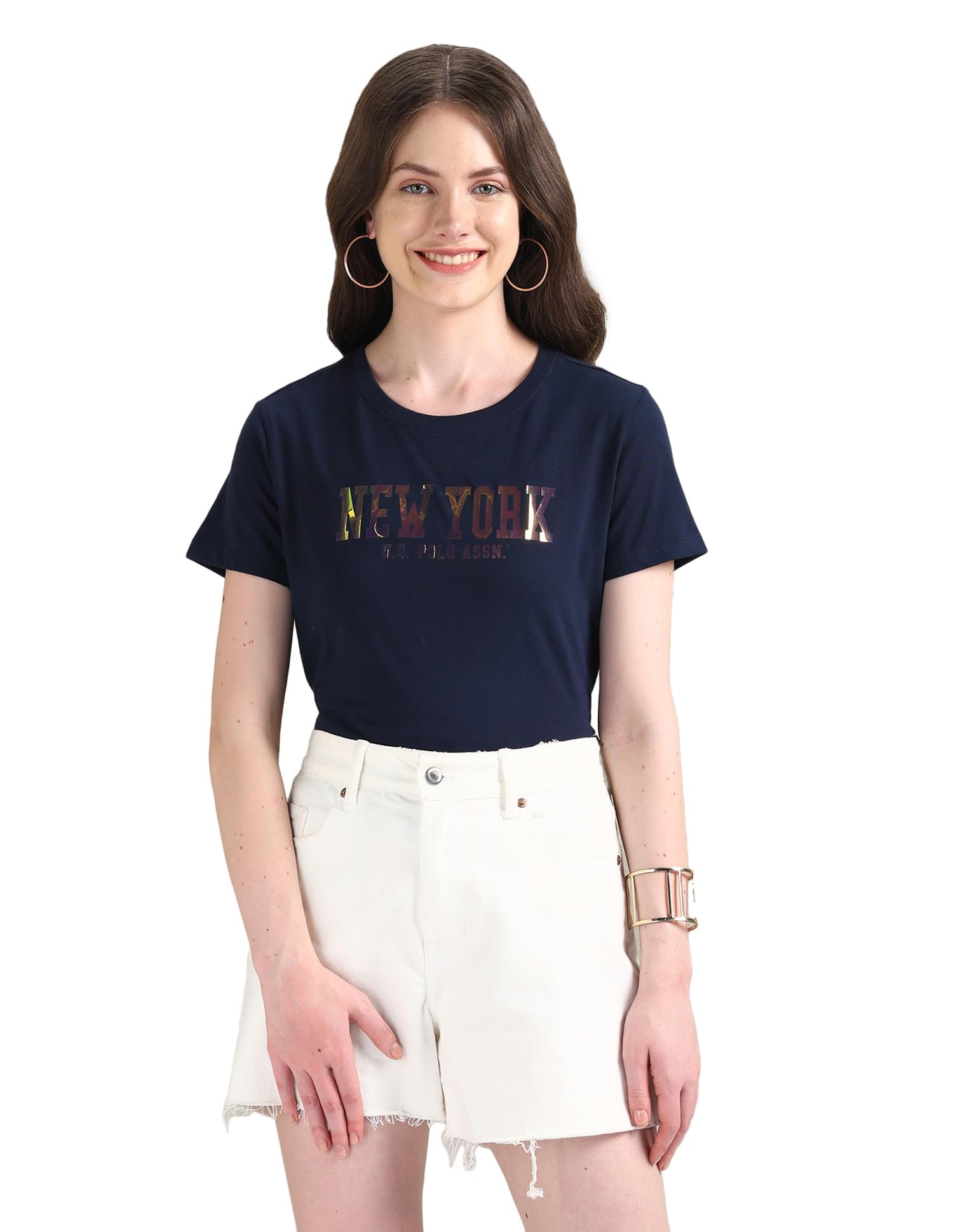 u.s. polo assn. Women's Polyester Printed Regular Fit T-Shirt-picture-27