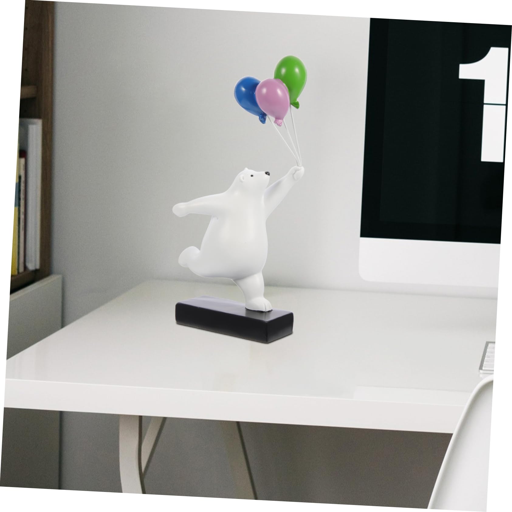 PRETYZOOM Figura de Oso Globo de Resina, Adorno de Escritorio 1 Pieza | Modelo Animal de Resina, Prop Fotográfico, Decoración para Dormitorio y Oficina en Casa