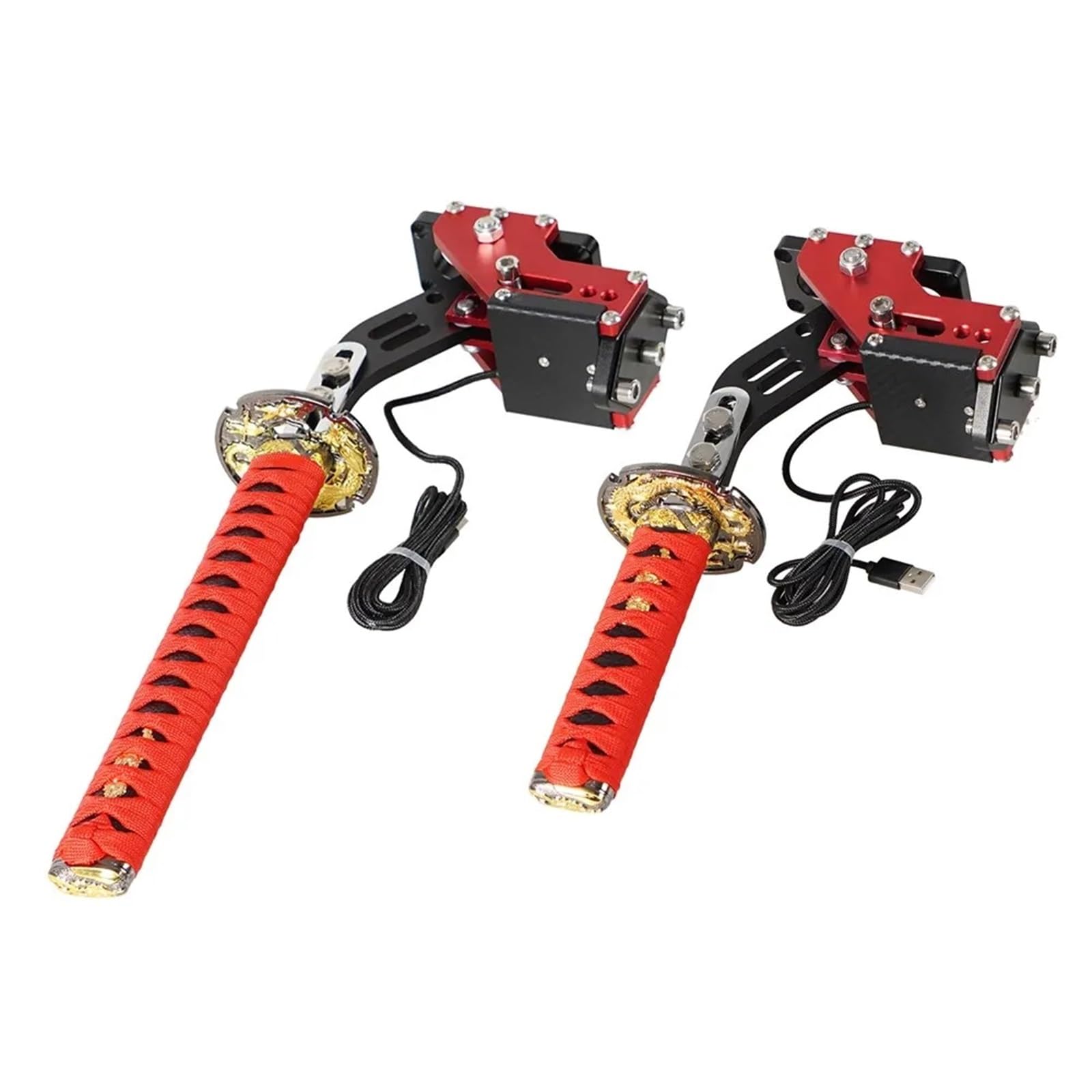 Dźwignia Hamulca Ręcznego Samochodu 15CM/26CM Katana Hamulec ręczny Miecz samurajski Hamulec ręczny do USB G25/27/29 T300 T500 PC SIM Gry wyścigowe Czarny Czerwony