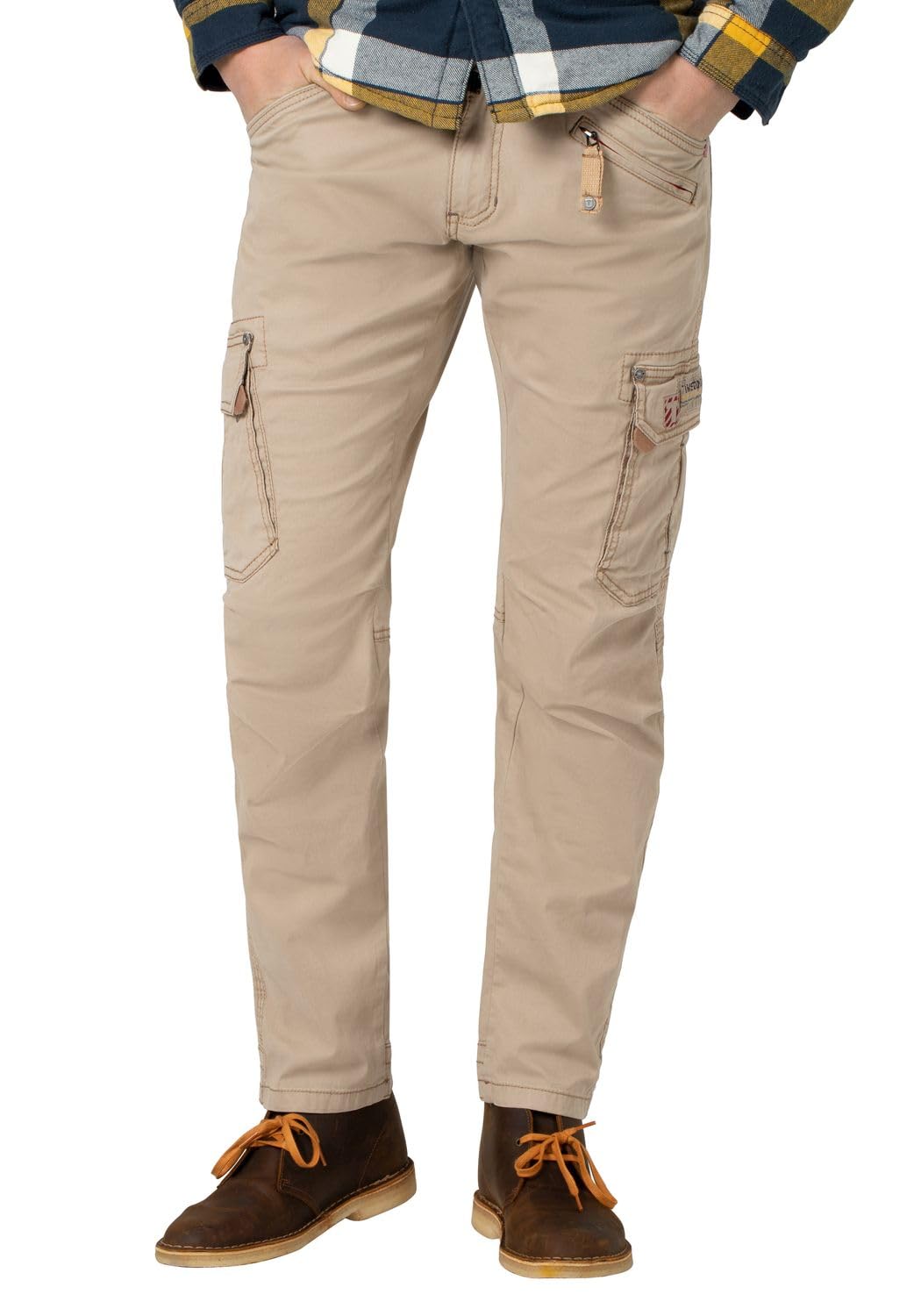 Timezone Herren Regular Rogertz Freizeithose, Chino Beige, 40W 32L EU