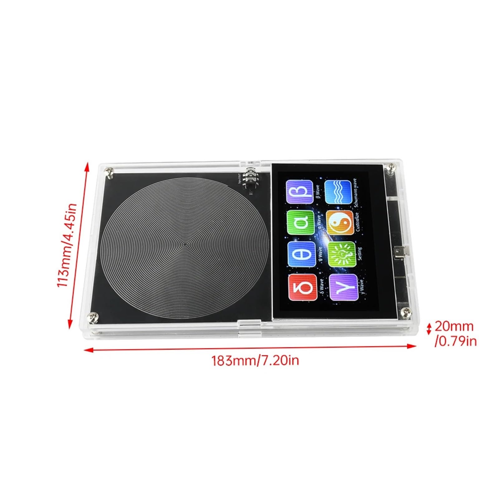 Generador de frecuencia Generador De Ondas Schumann DC 5V 0,01-99999Hz Señal Frecuencia Ajustable Micro USB Pantalla Táctil Resonador Audio Para aliviar el estrés