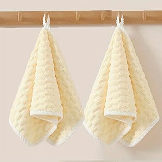 LINEAR Microfiber Hand Towels/Small Size Towel/Face Towel/Towel for Men, Women & Babies/Ultra Soft, Absorbent & Quick Dry Towels for Gym, Travel 300 GSM (Cream)