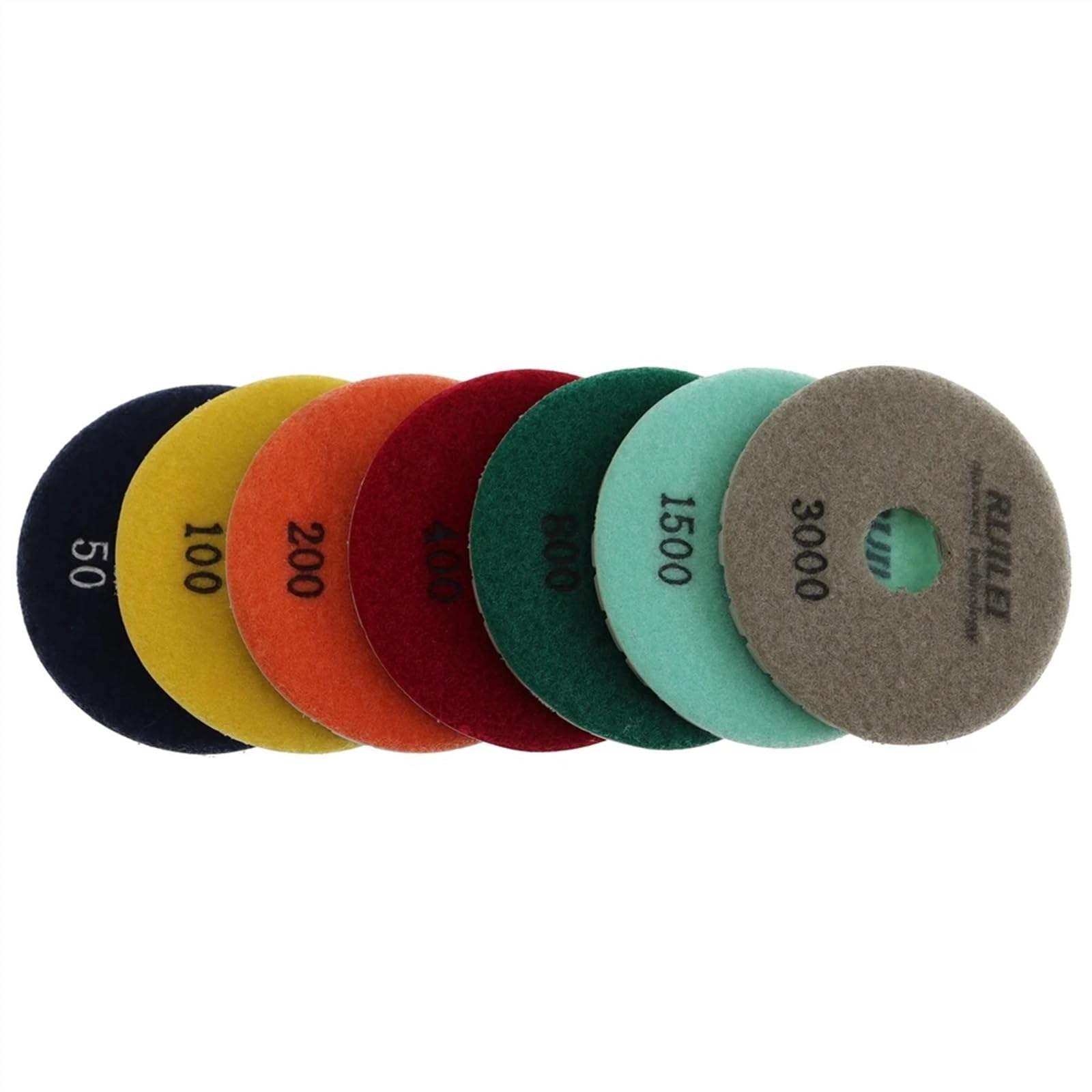 Juego de 7 almohadillas for pulido de diamante Super 4 pulgadas, almohadillas for pulido en seco/húmedo de 100 mm for granito, mármol, piedra, hormigón(100_7 PCS_4 INCHES)