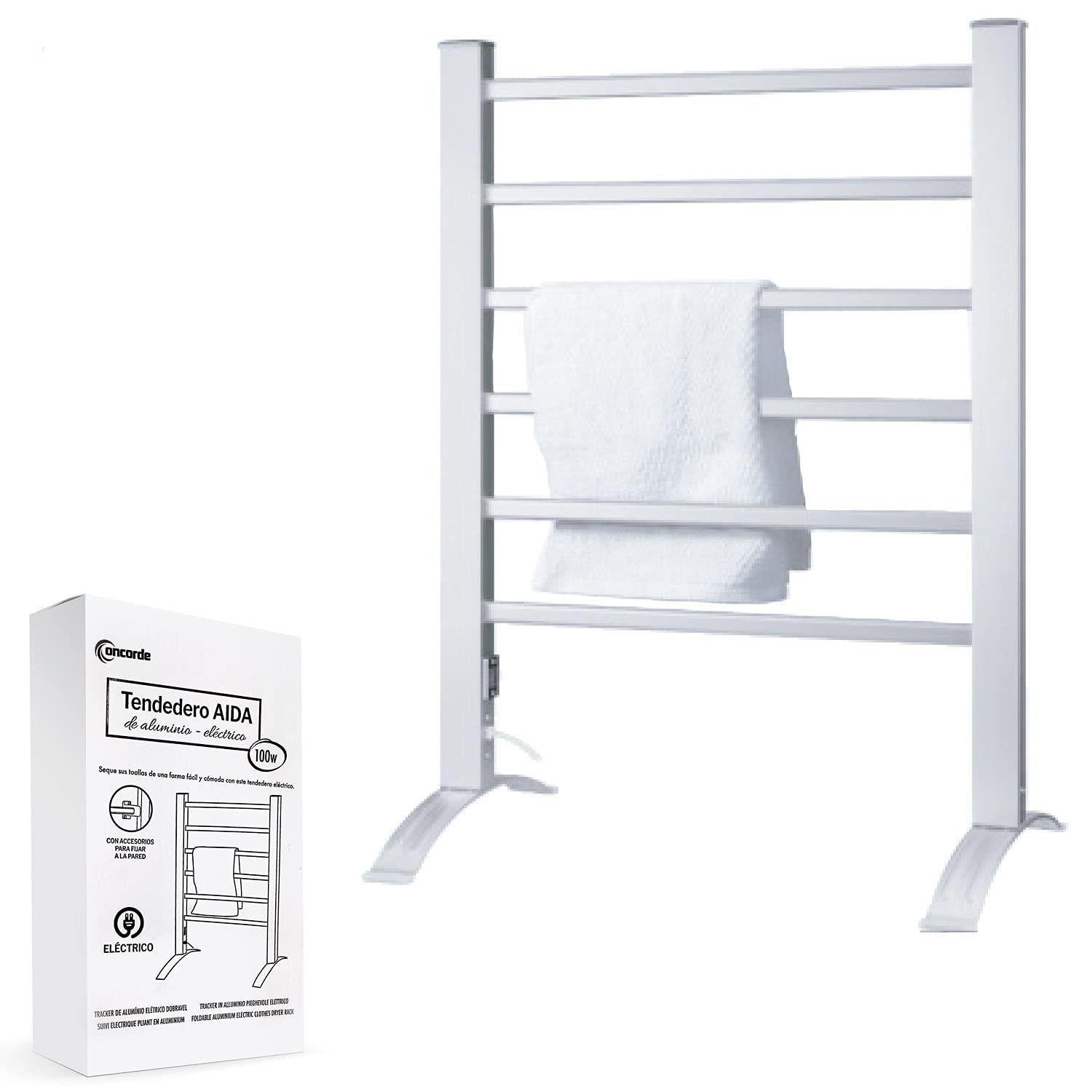 REPLOOD Stendino Elettrico a Termosifone 100W da Muro e Appoggio in Alluminio 90x53x35.5