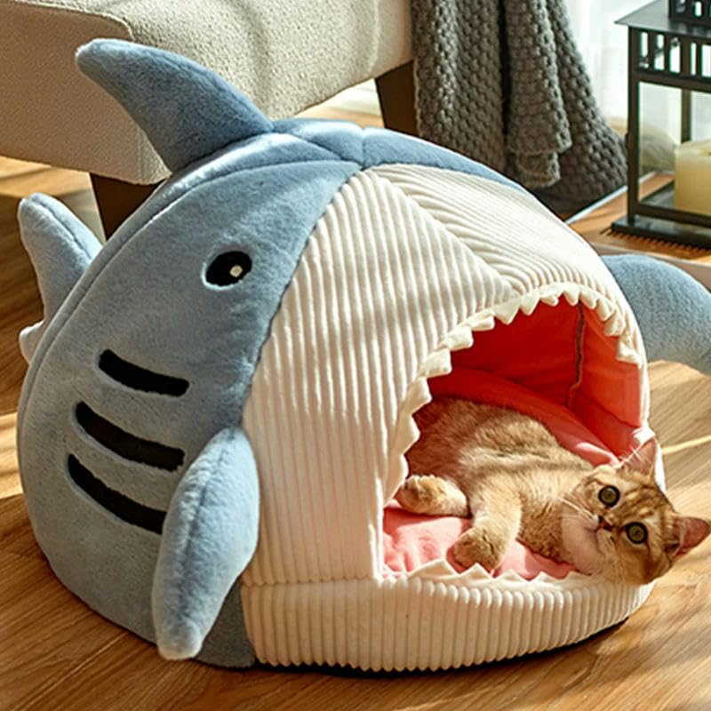 KOSTEN Letto per Caniletto Gatto Chiuso per Letti Portatili per Animali Domestici Cuscini Cuscini Cuscinetto Cuscino Tappetino Cucciolo Nido Nido Gatti Merci-Blu-S (38X35X32Cm)