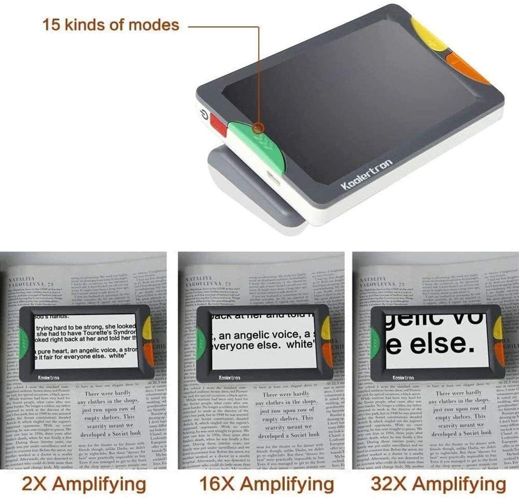 Loupe numérique portable – Plusieurs modes de couleur et sortie TV – Aide à la lecture électronique pour la dégénérescence maculaire, la détérioration de la rétine
