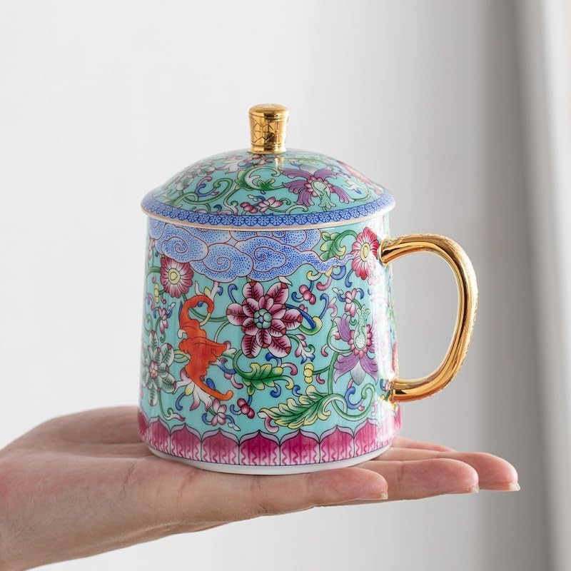 GSOUL Kungfu Tea cup Enameled Ceramic Brewing Tea Cups Single Person Special For Home Use With Lid Teacups Small Tea Cups