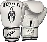 Luva De Boxe Muay Thai Kickboxing Olimpo Legendary Edition Branco Com Preto