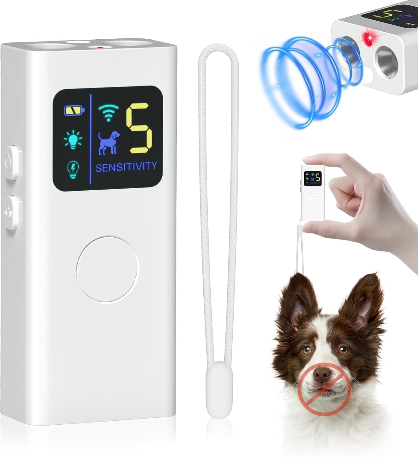 Ultrasonic Dog Bark Deterrent Devices, Anti Barking Device for Dogs Effective Control Range