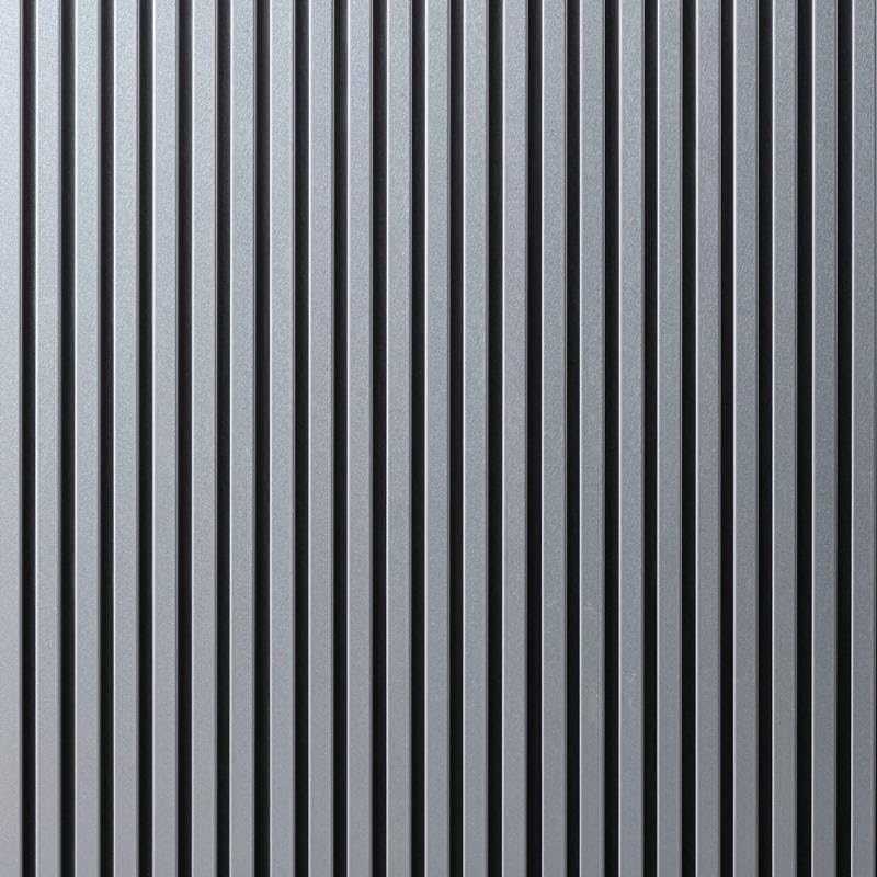DECOON Panneau Mural Acoustique tasseaux Bois 250 x 30 x 1,9 cm - alu/Feutrine Noir - 0,75m²