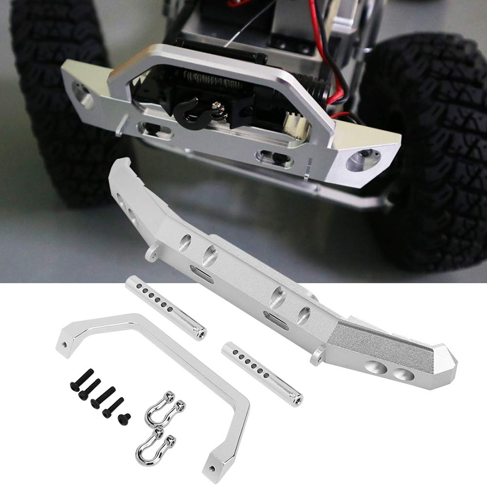 Stop aluminium RC Osłona przedniego zderzaka Części zamienne do modernizacji Akcesoria do ciężarówki RGT 1/10 Overland Rock Cruiser EX86100 Czarny Srebrny Lekki Trwały (Argento B-R86025S)